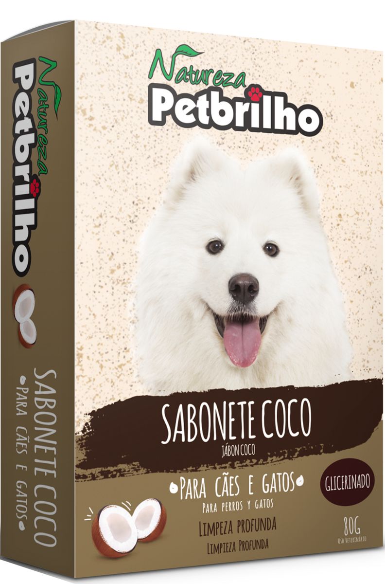 Sabonete de Coco Petbrilho para Cães e Gatos 80g image number 0