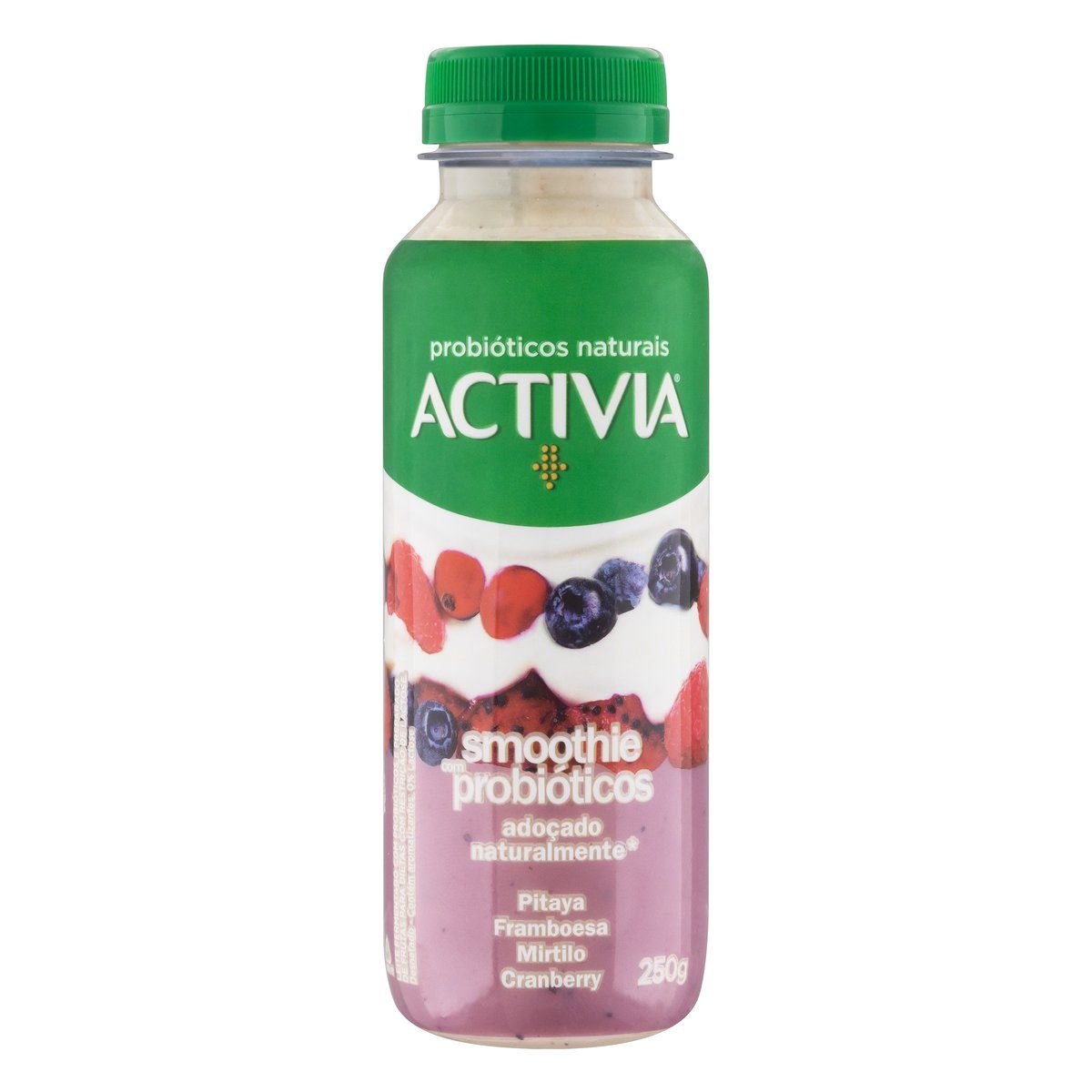Smoothie Pitaya, Framboesa, Mirtilo e Cranberry Zero Lactose Activia Frasco 250g