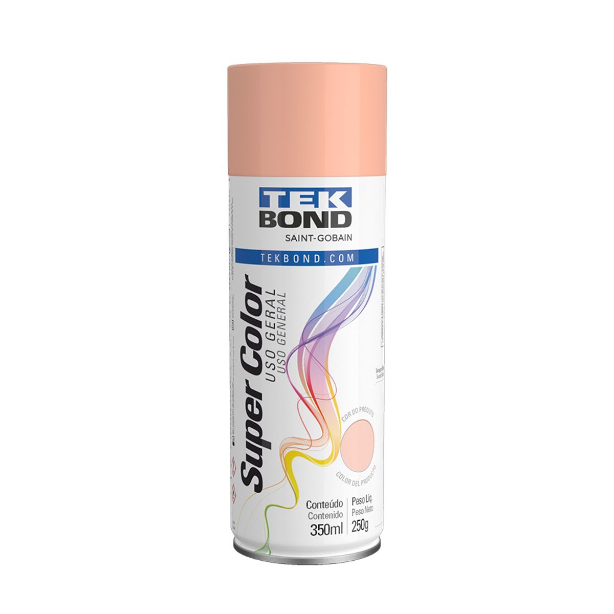 Tinta Spray Tek Bond Super Color Uso Geral Rosa 350ml image number 0