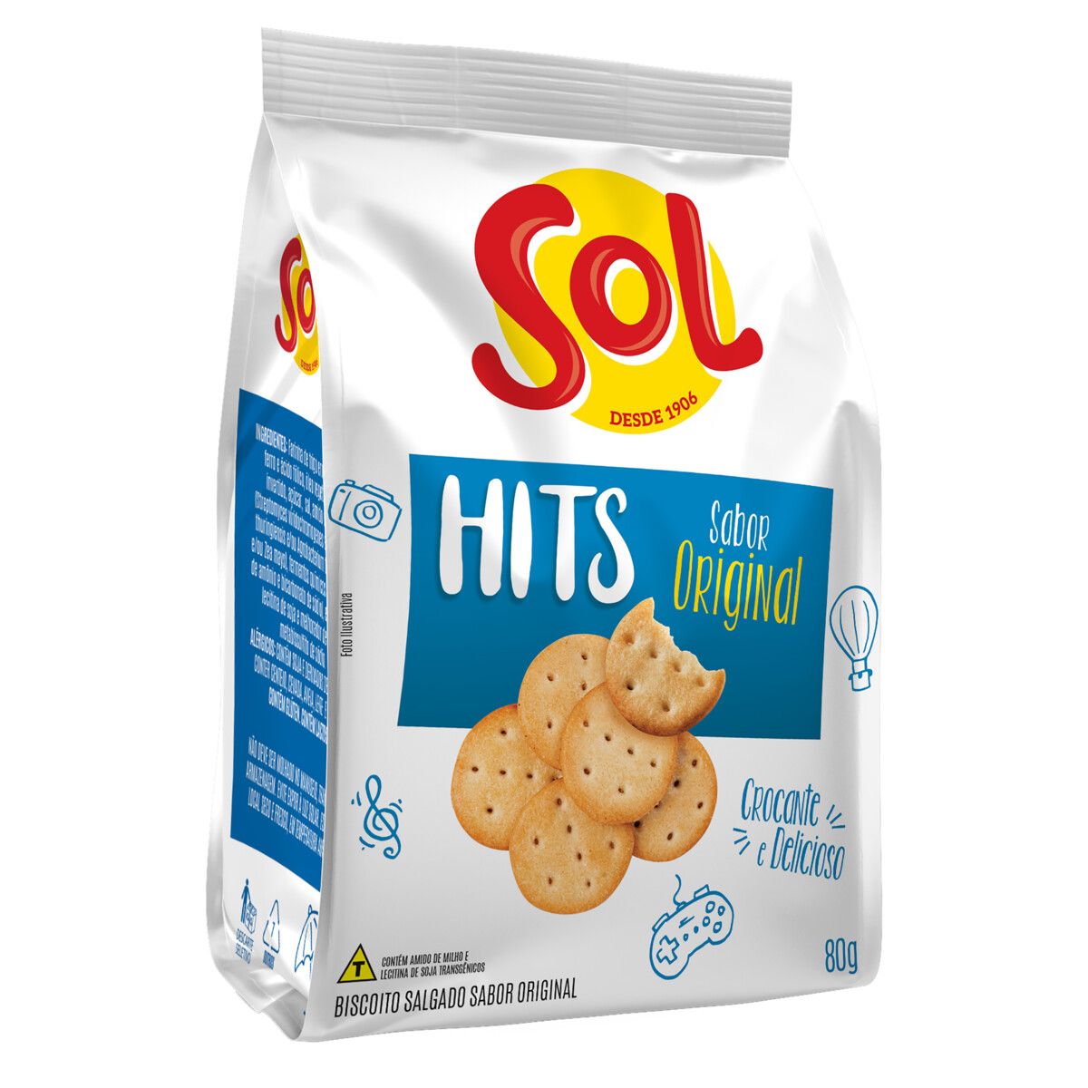Biscoito Sol Hits Sabor Original 80g image number 0