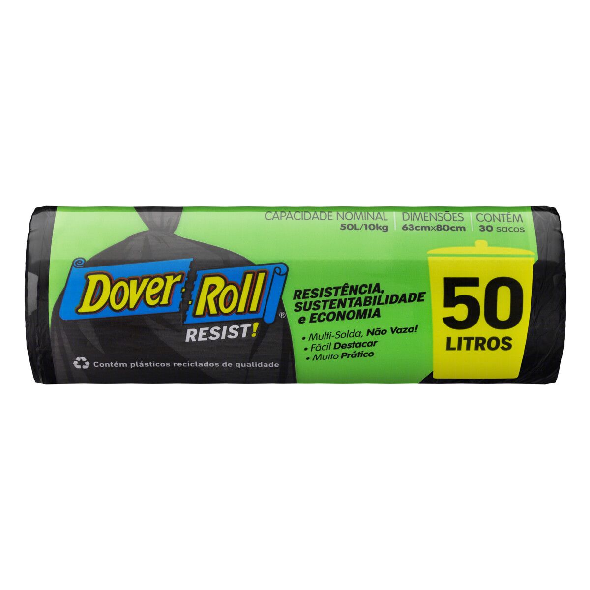 Saco para Lixo Dover Roll 50L Resist 30 Unidades