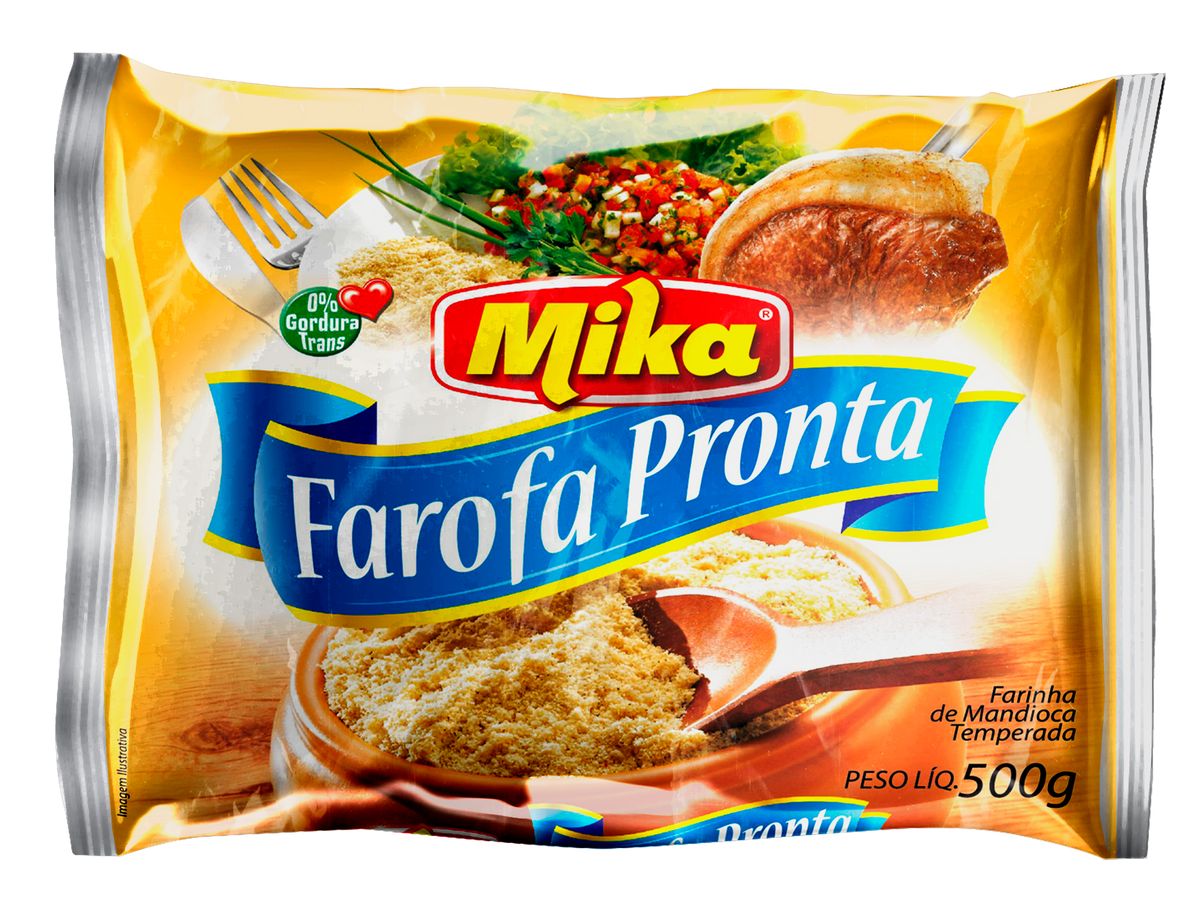 Farofa de Mandioca Mika Pronta Pacote 500g