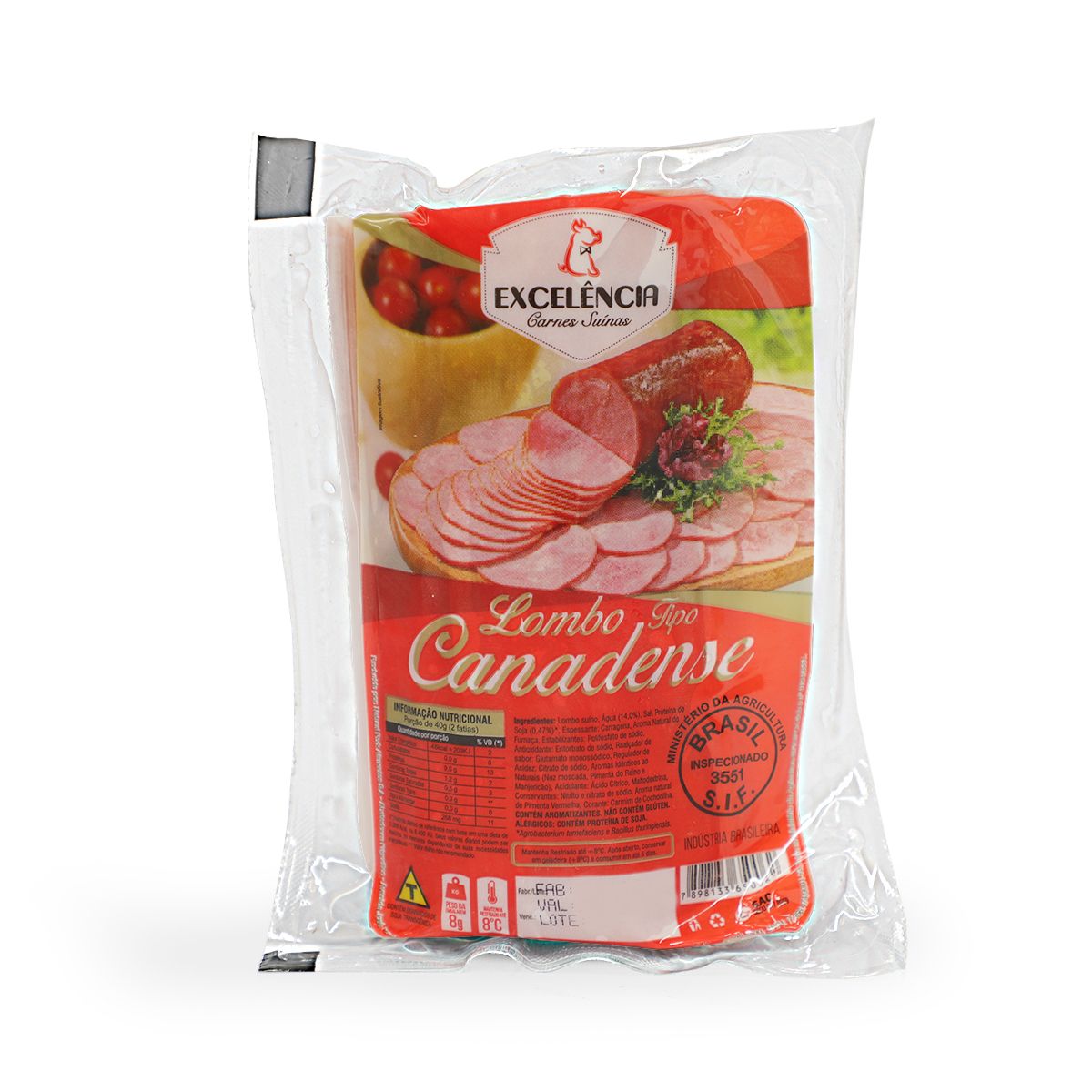 Lombo Canadense Excelência 1 Unid. Aprox.530g