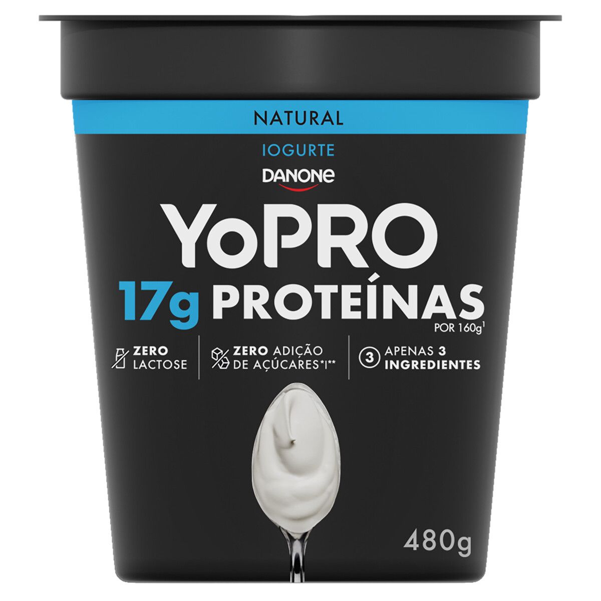 Iogurte Desnatado Natural Diet Zero Lactose Yopro Copo 480g image number 0