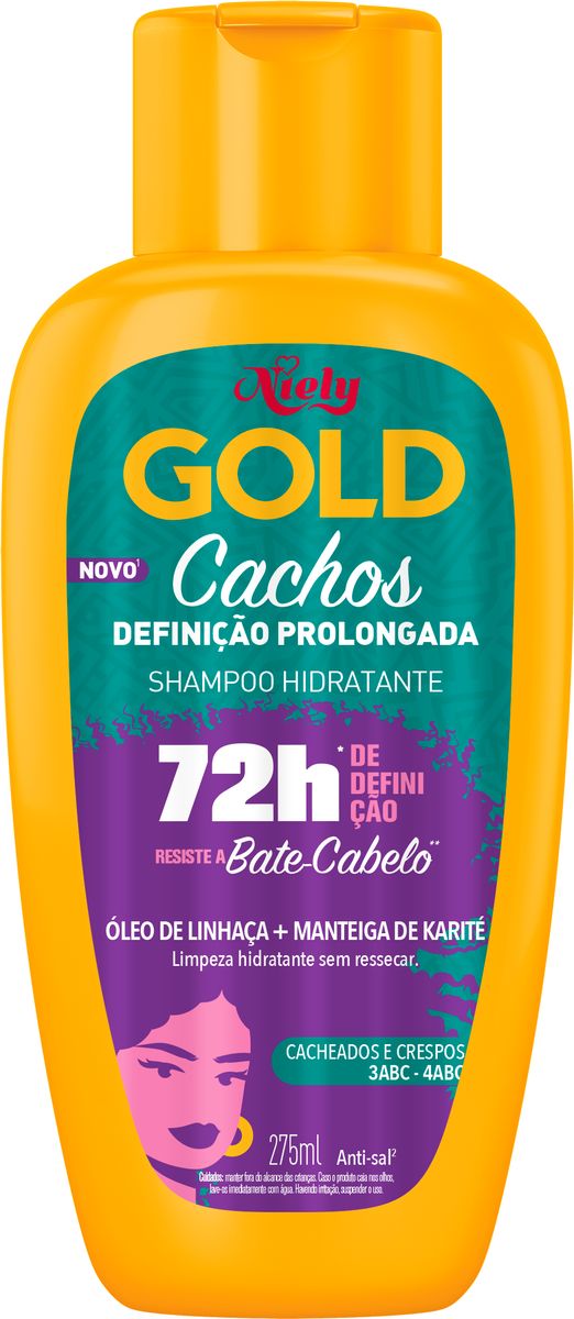 Shampoo Niely Gold Chacheados e Crespos 275ml