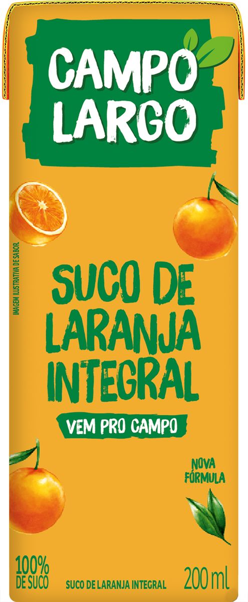 Suco Laranja Campo Largo Integral 200ml