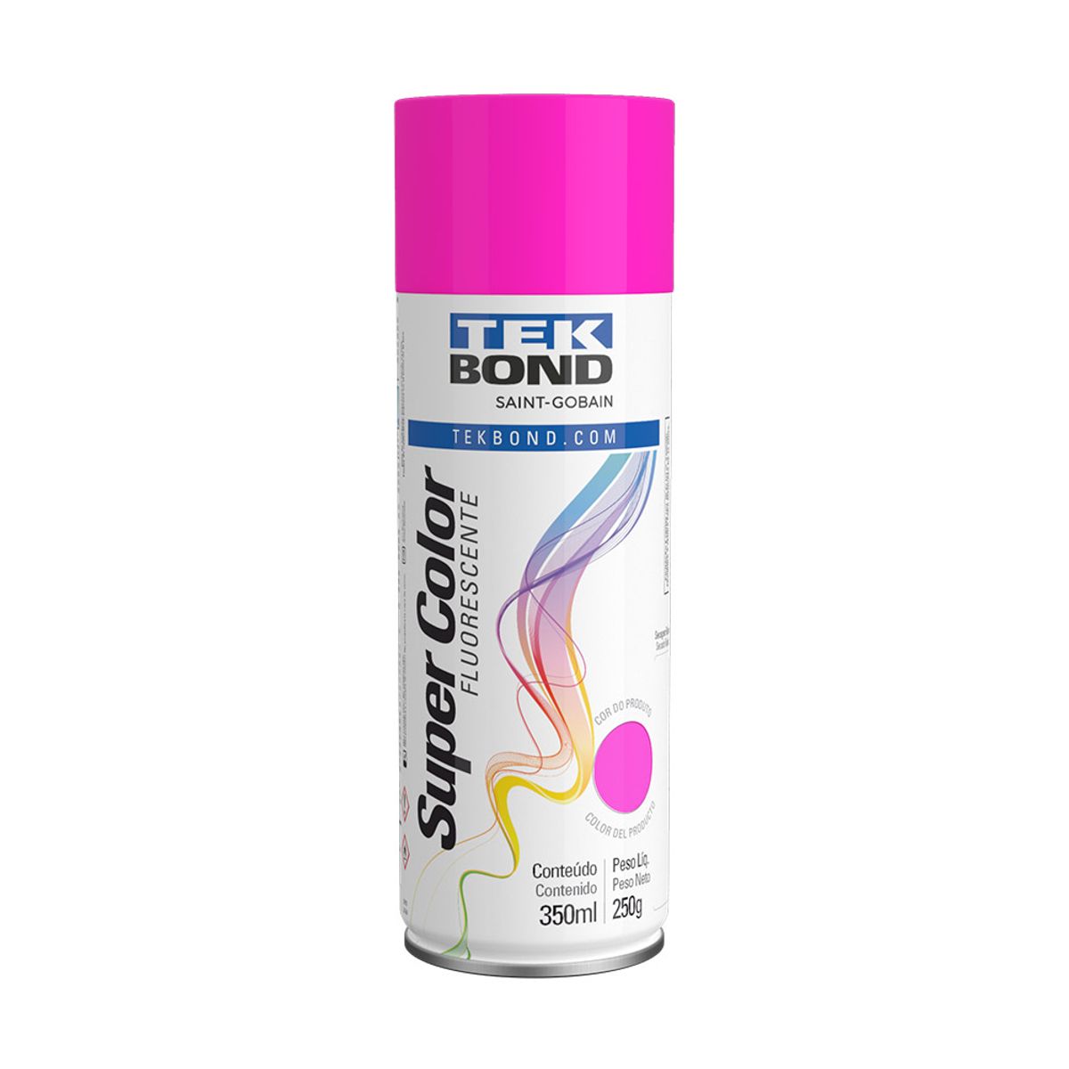 Tinta Spray Tek Bond Super Color Flourescente Rosa 350ml image number 0