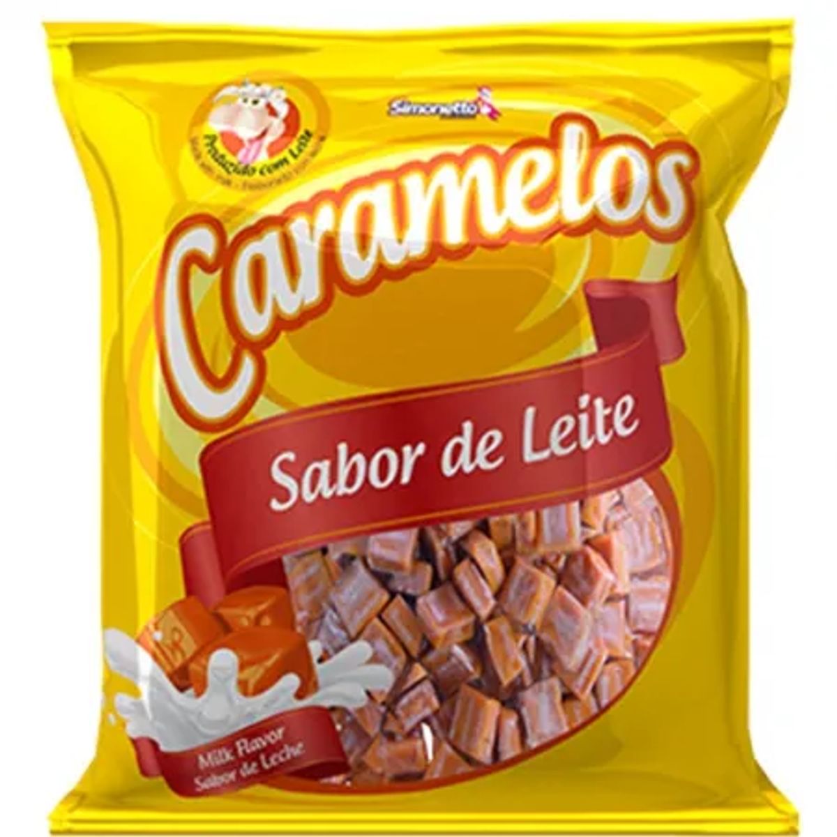Bala Caramelos Simonetto Sabor Leite 140g