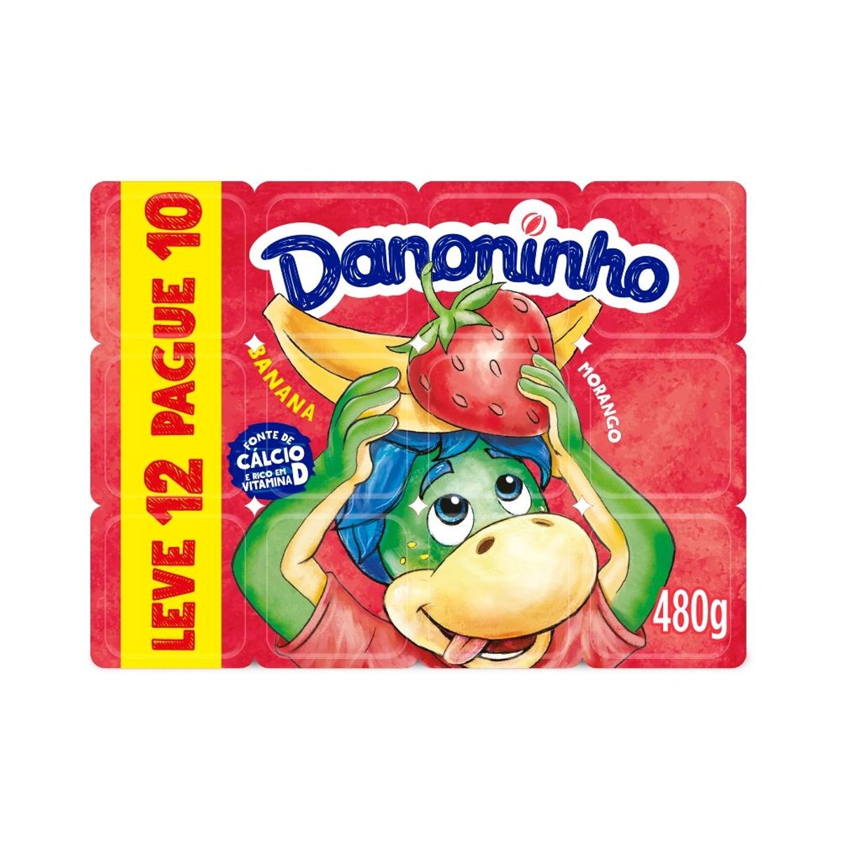 Danoninho Petit Suisse Morango e Banana 480g 12 unidades image number 2