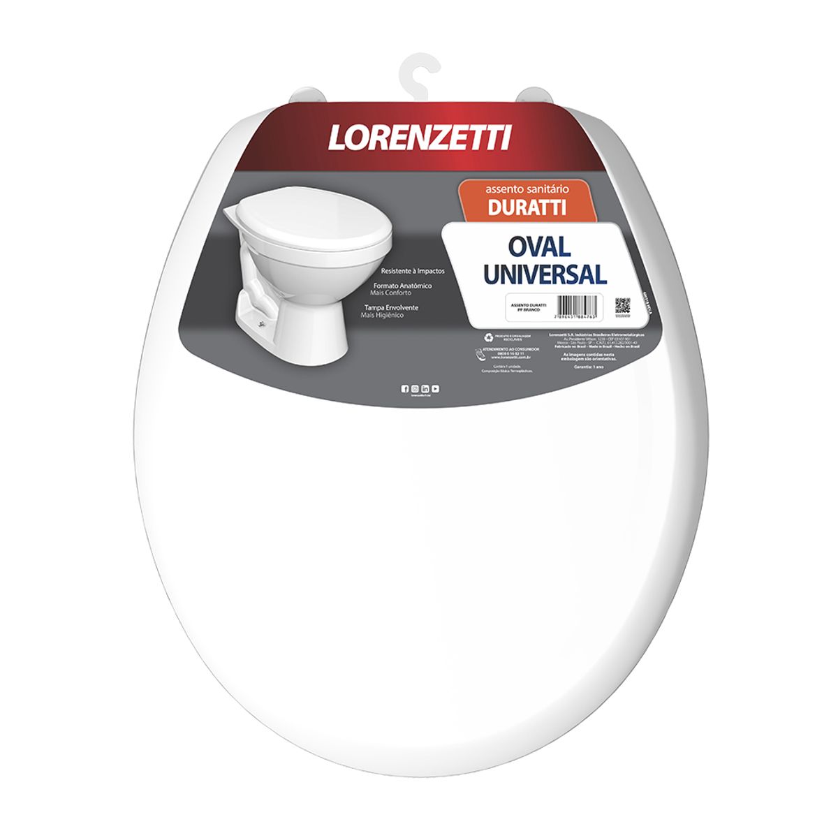 Assento Sanitário Lorenzetti Duratti Oval Universal image number 0