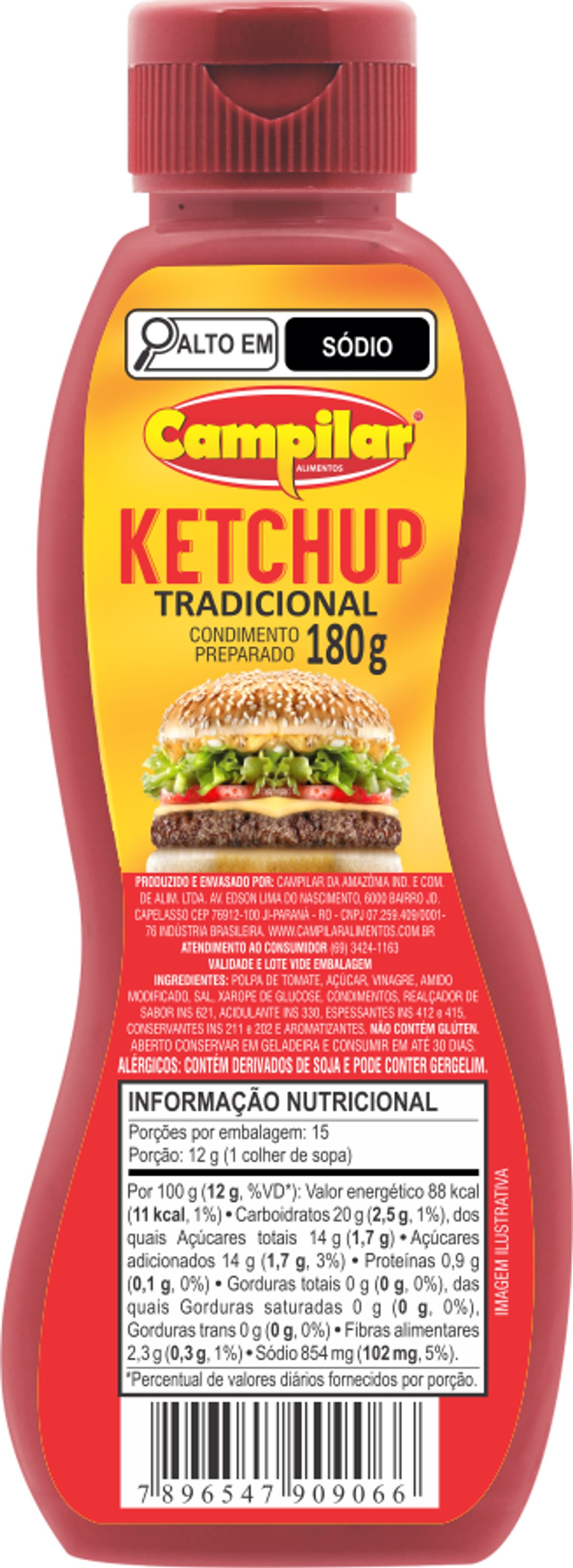 Ketchup Campilar Tradicional 180g image number 0