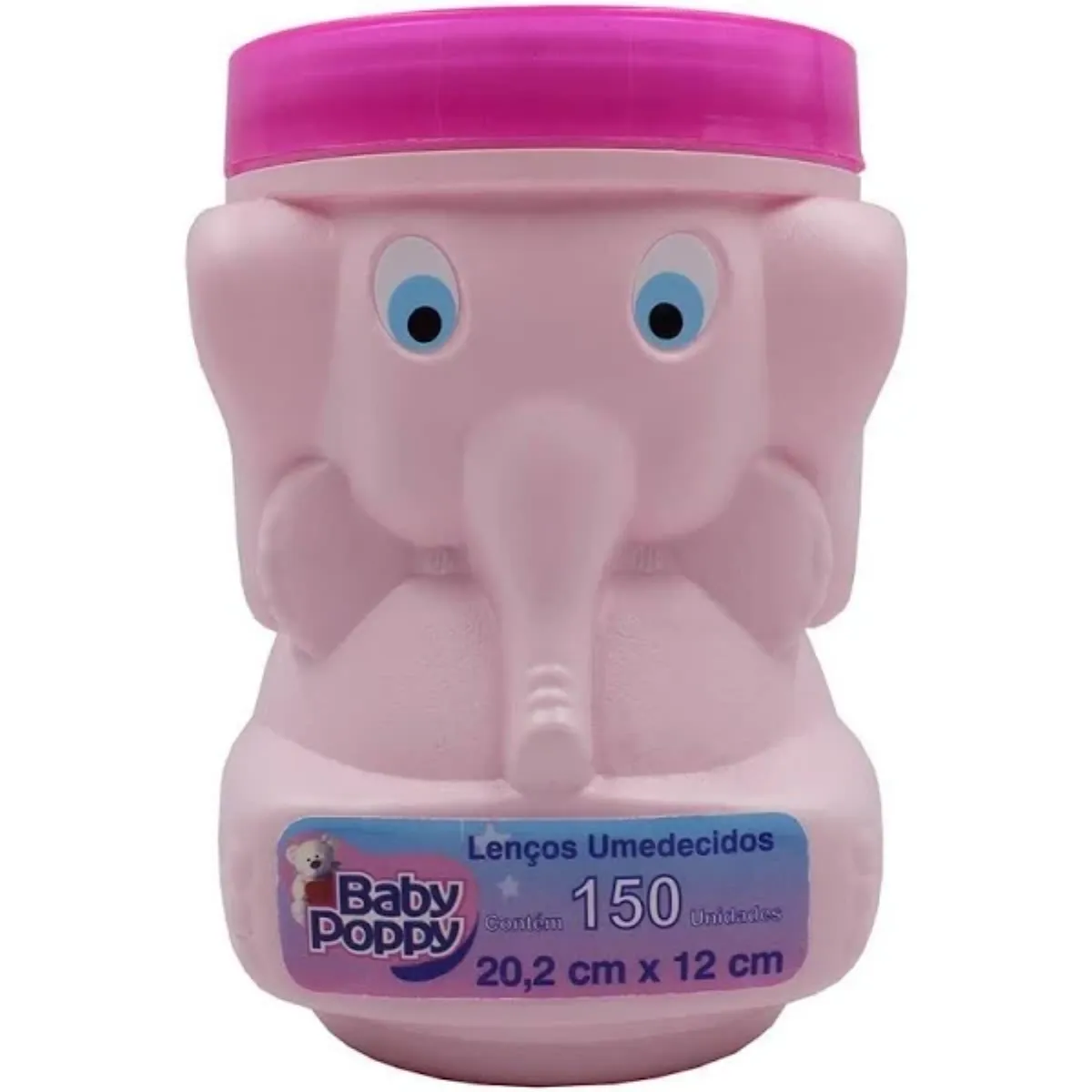 Lenços Umedecidos Baby Poppy Elefante Rosa 150 Unidades