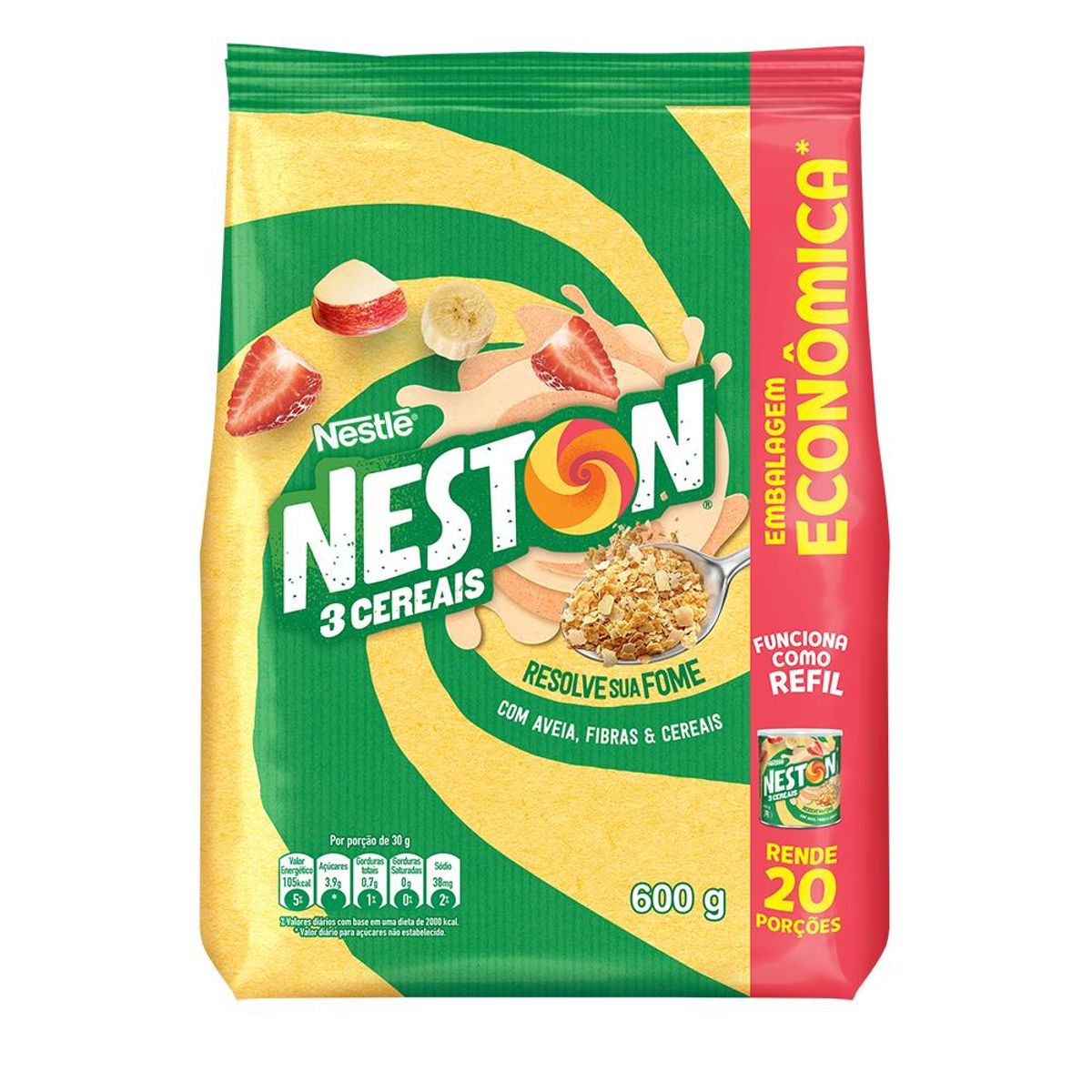 Cereal Infantil Neston 3 Cereais Pacote 600g