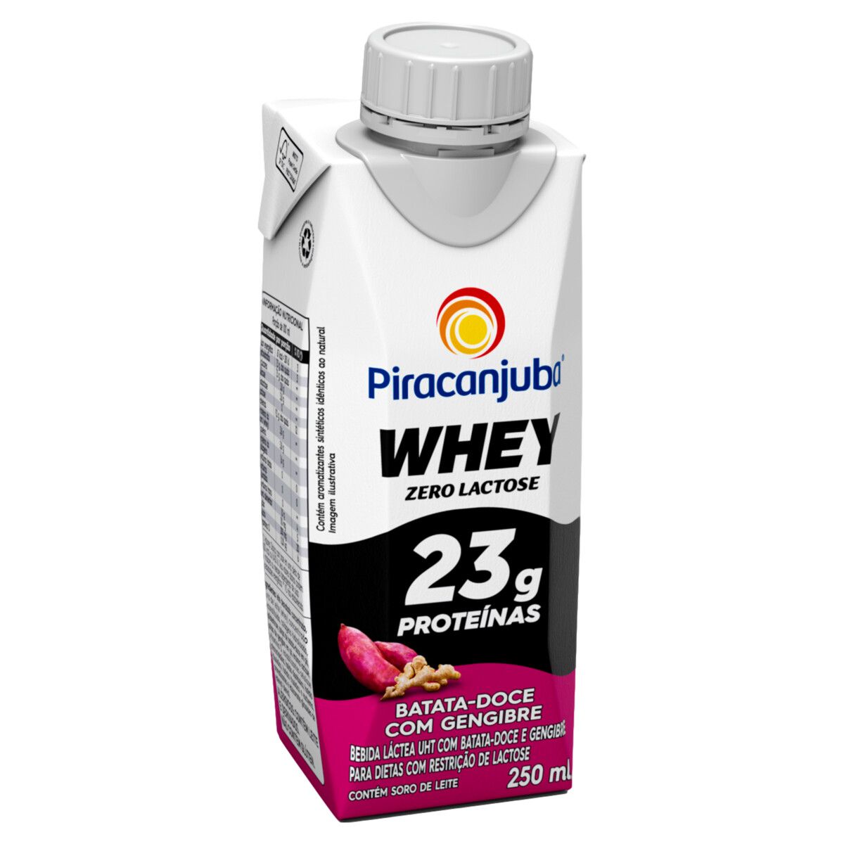 Bebida Láctea UHT Batata-Doce com Gengibre Zero Lactose Piracanjuba Whey Caixa 250ml image number 4