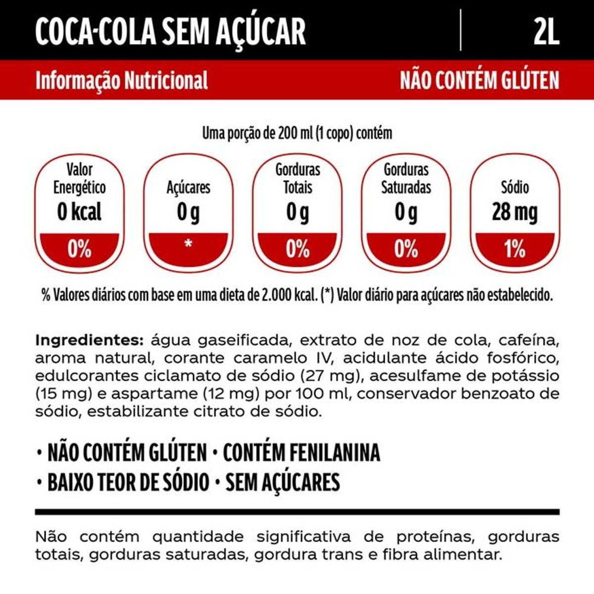 Refrigerante Coca-Cola Sem Açúcar 2L image number 1