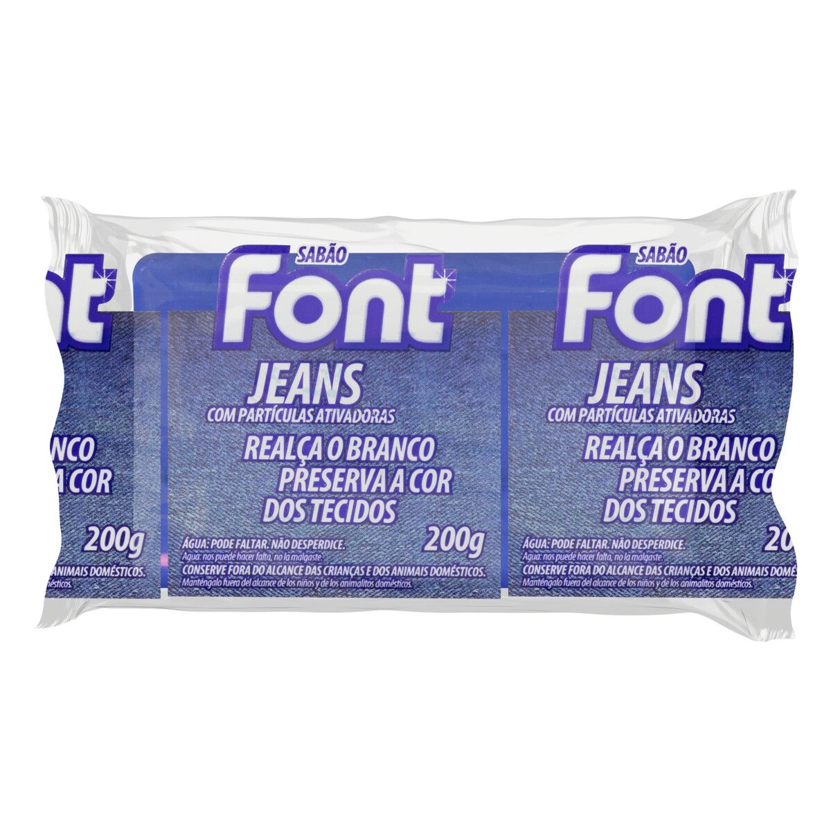 Sabão Barra Font Jeans Pacote 200g