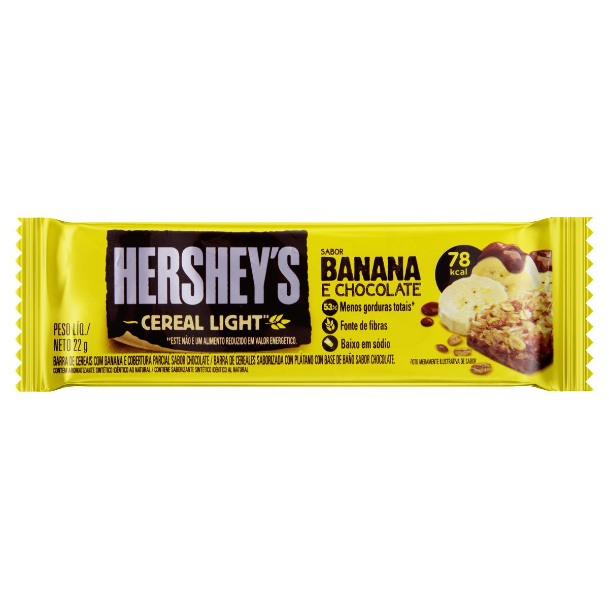 Barra de Cereal Banana Cobertura Chocolate Light Hershey's Pacote 22g image number 0