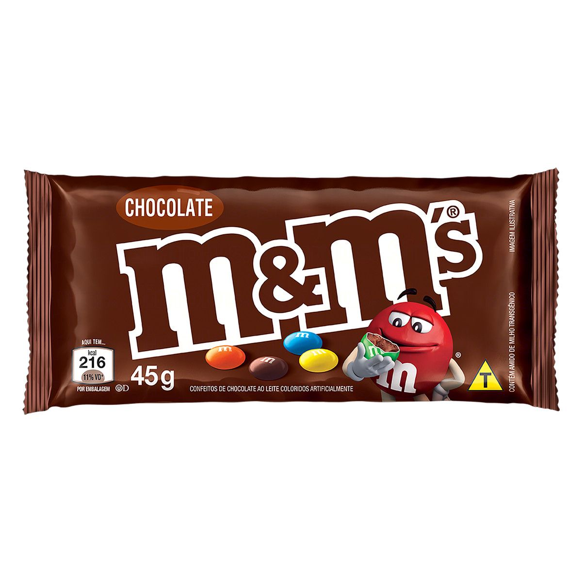 Confeito de Chocolate ao Leite M&M's Pacote 45g