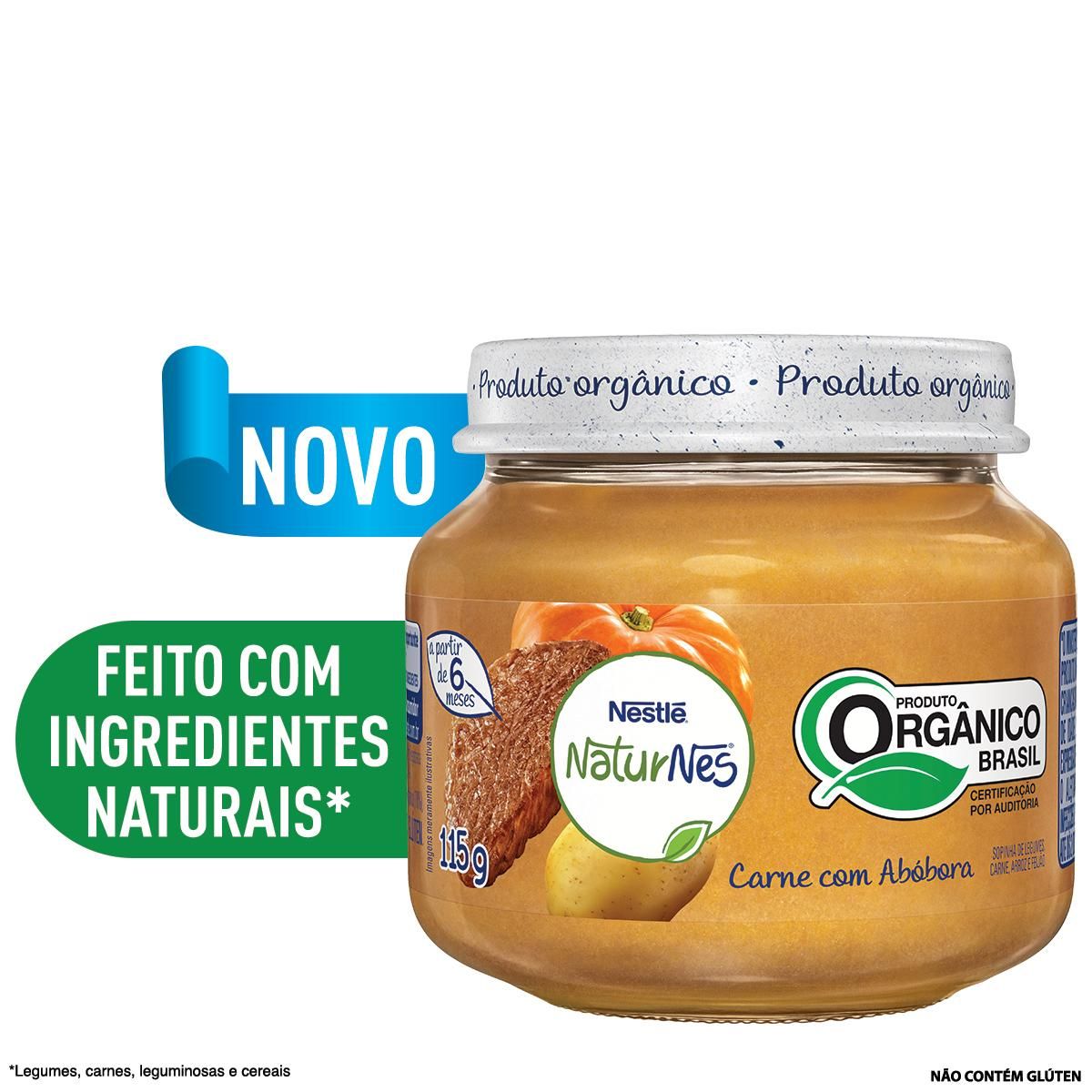 Papinha Orgânica Nestlé Naturnes Carne com Abóbora 115g image number 1