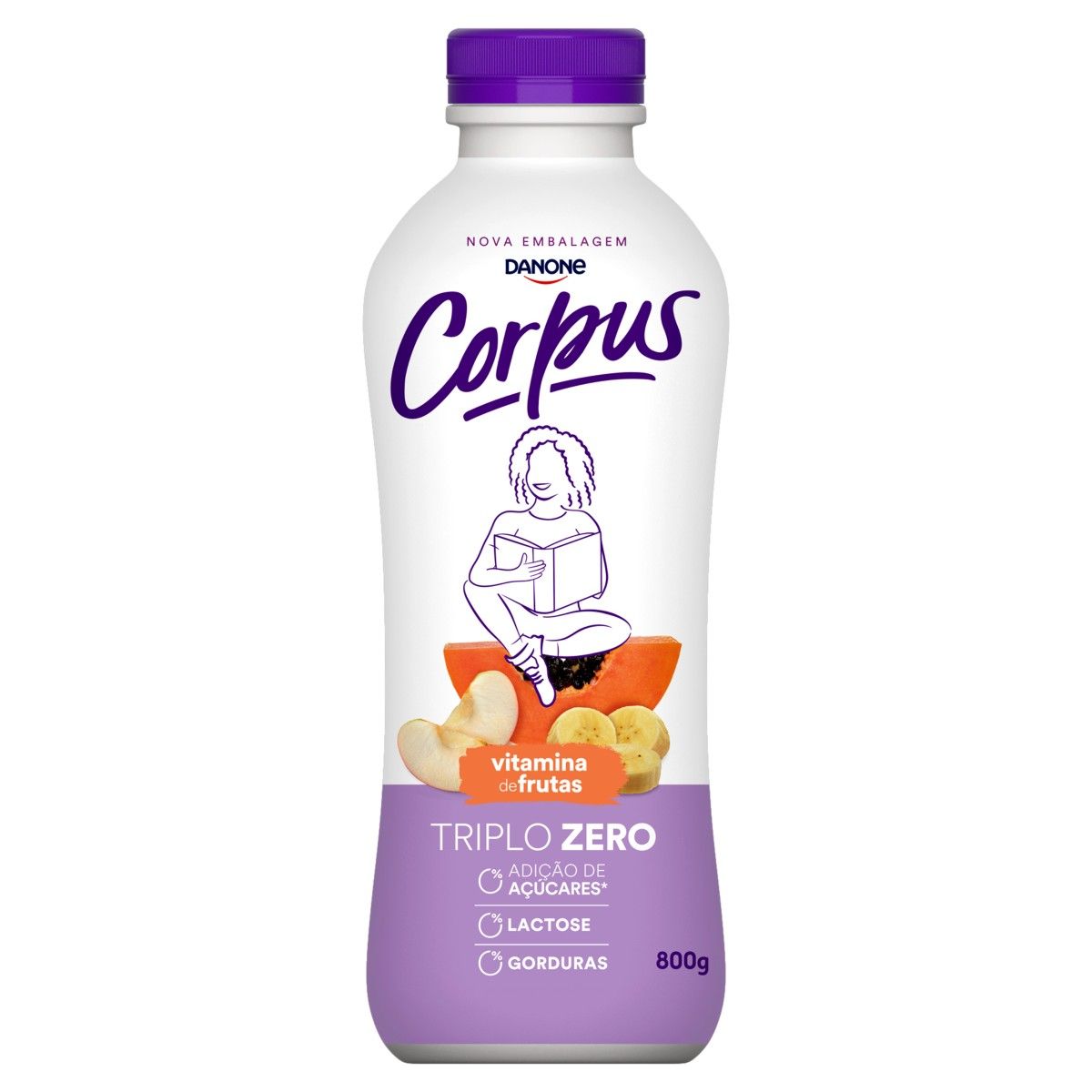 Iogurte Corpus Zero Vitamina de Fruta 800g