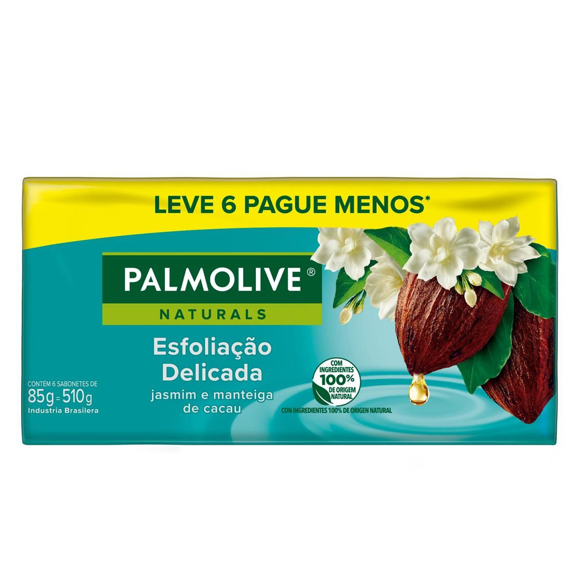 Palmolive Naturals Esfoliação Delicada Sabonete em Barra 85g Promo Leve 6 Pague 5
