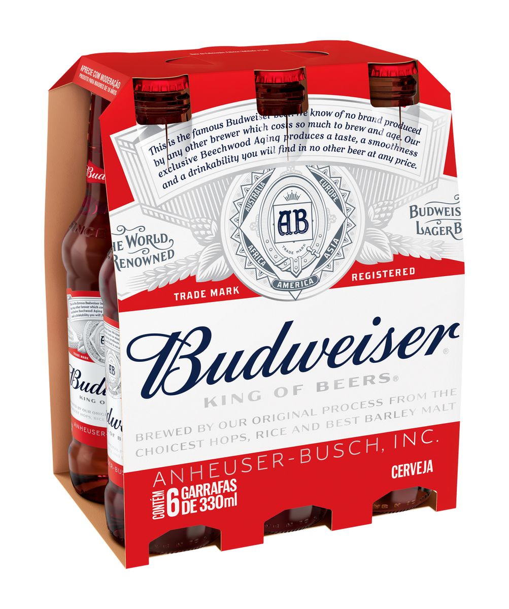 Cerveja Budweiser 330ml Long Neck (Pack com 6 Und)