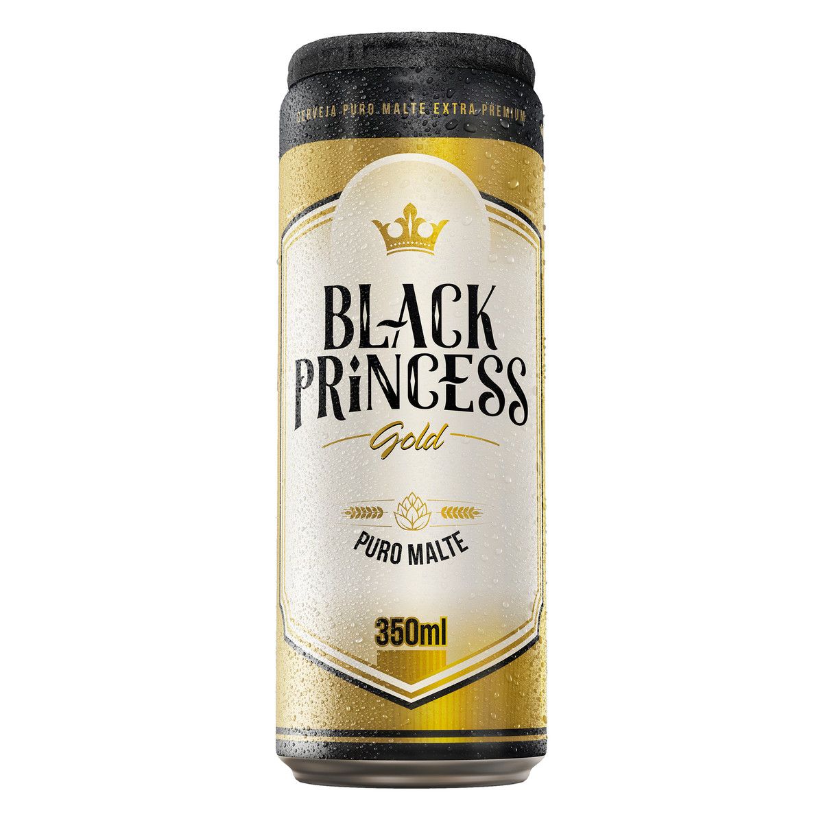 Cerveja Premium Puro Malte Gold Black Princess Lata 350ml