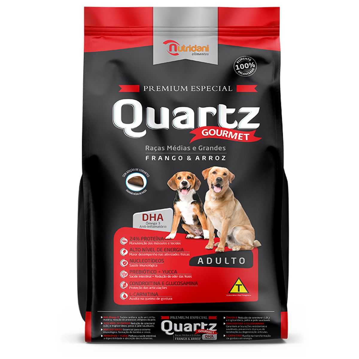 Alimento para Cães Adultos Quartz Frango e Arroz 15kg