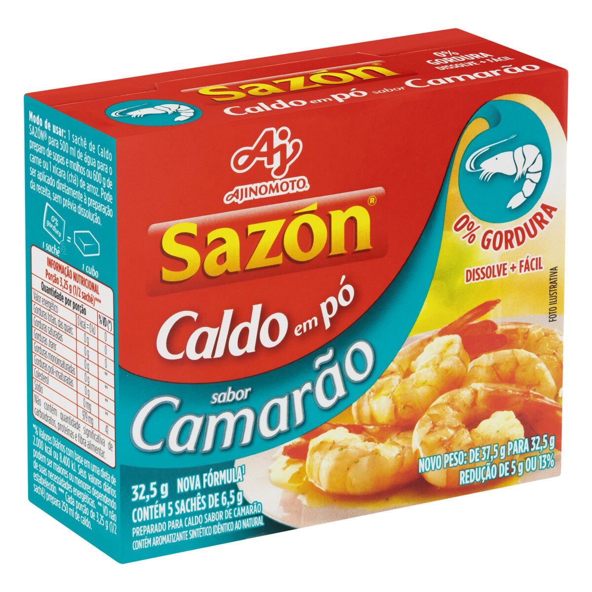 Caldo Pó Camarão Sazón Caixa 32,5g 5 Unidades image number 4