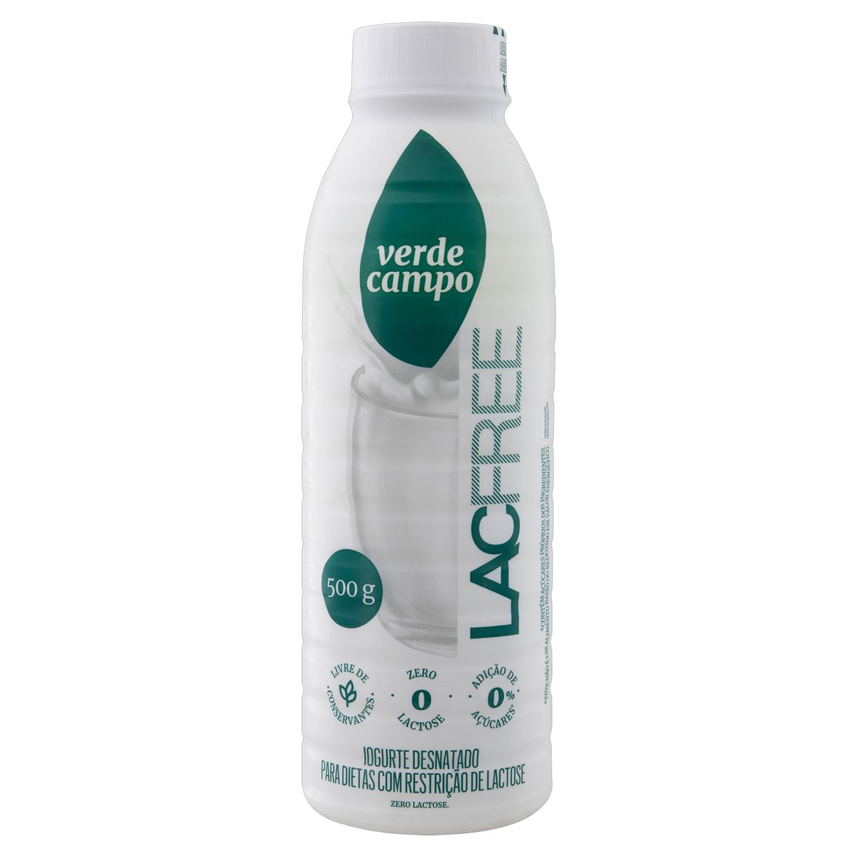 Iogurte Desnatado Zero Lactose Verde Campo Lacfree Garrafa 500g