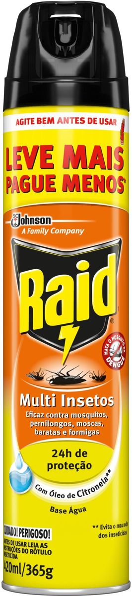 Inseticida Raid Multi-insetos Spray Citronela 420ml Leve Mais Pague Menos