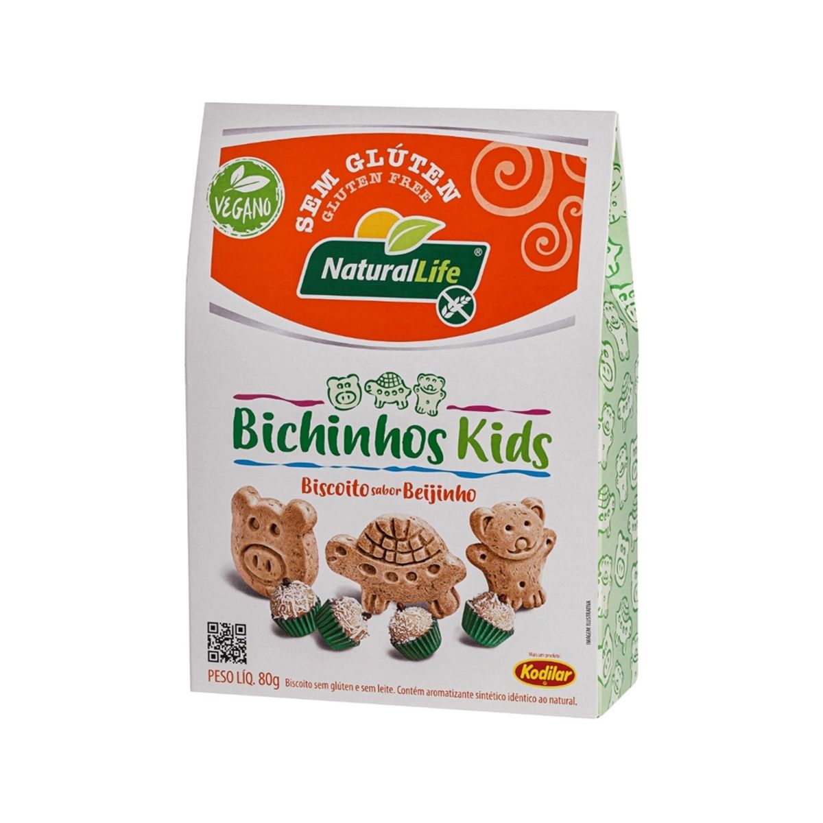 Biscoito Bichinhos Kids Sabor Beijinhos Natural Life Sem Glútem 80g
