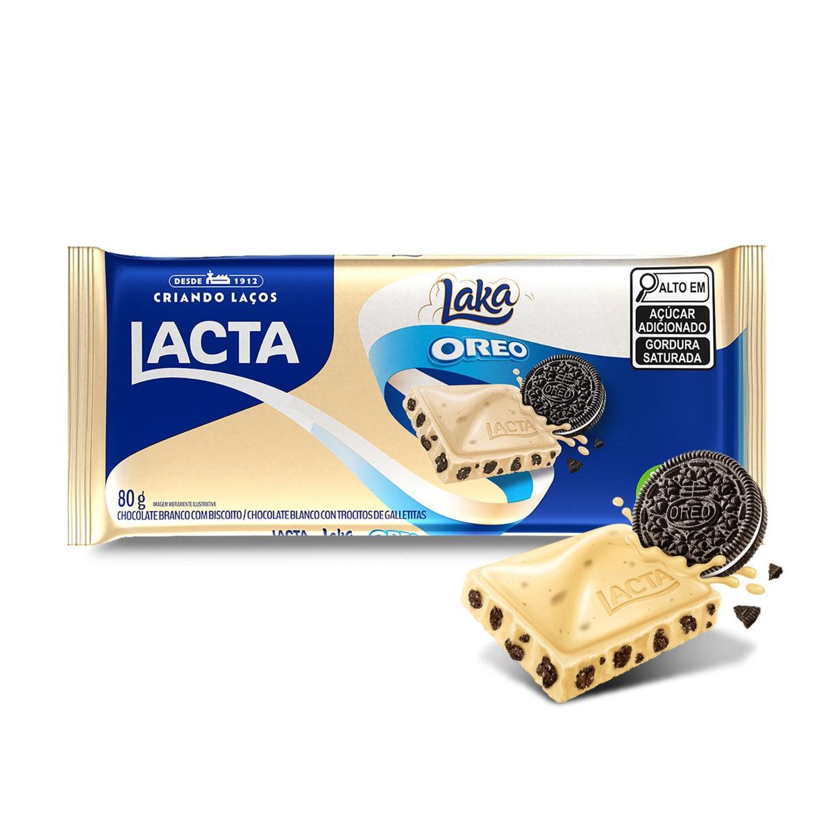 Chocolate Lacta Laka com Biscoito Oreo 80g