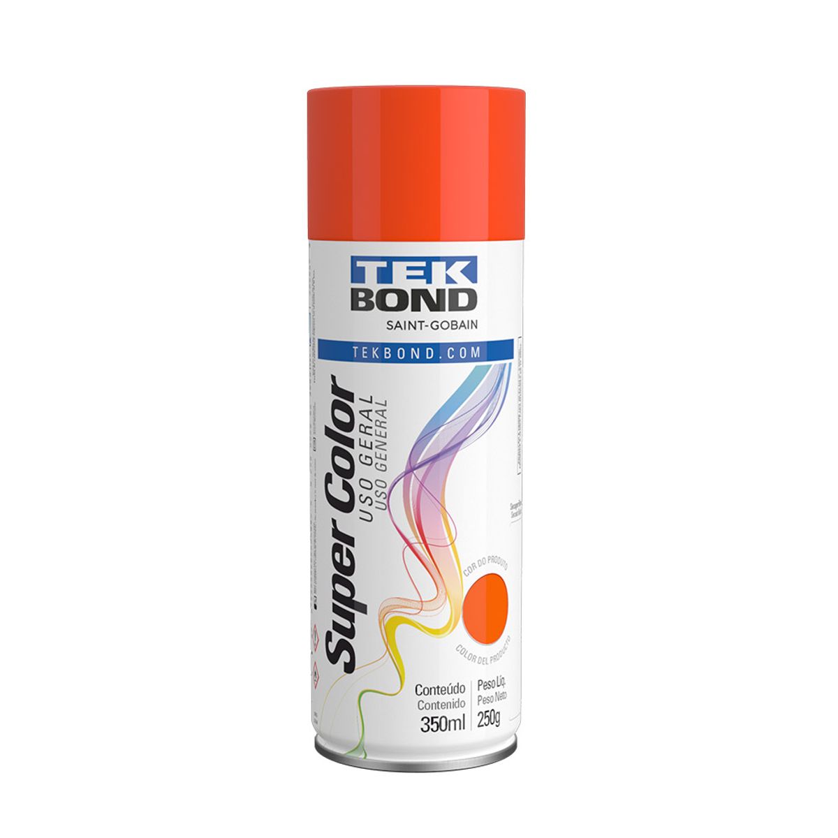 Tinta Spray Tek Bond Super Color Uso Geral Laranja 350ml