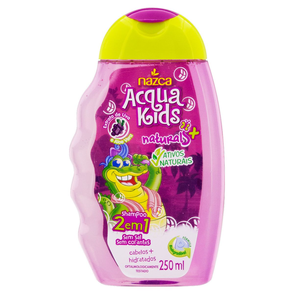 Shampoo 2 em 1 Uva e Aloe Vera Acqua Kids Frasco 250ml