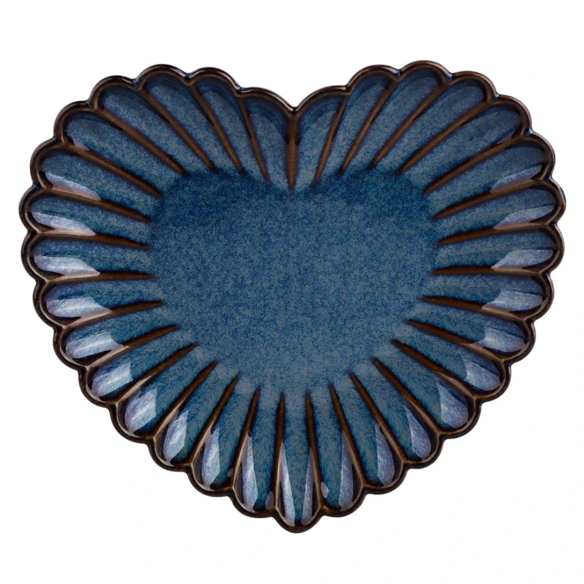 Petisqueira em Porcelana L'Hermitage Coração Azul Escuro