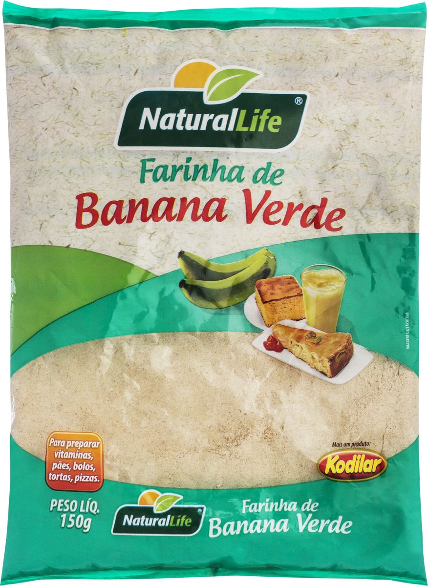 Farinha de Banana Verde Kodilar Natural Life Pacote 150g