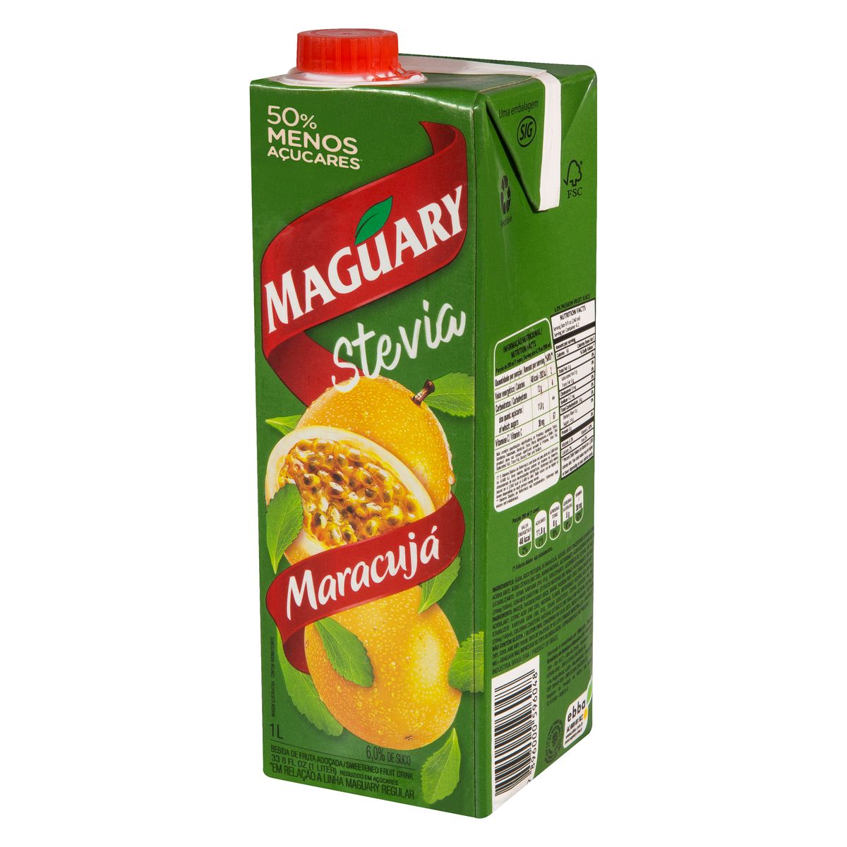 Bebida Adoçada Maracujá Maguary Stevia Caixa 1l image number 2
