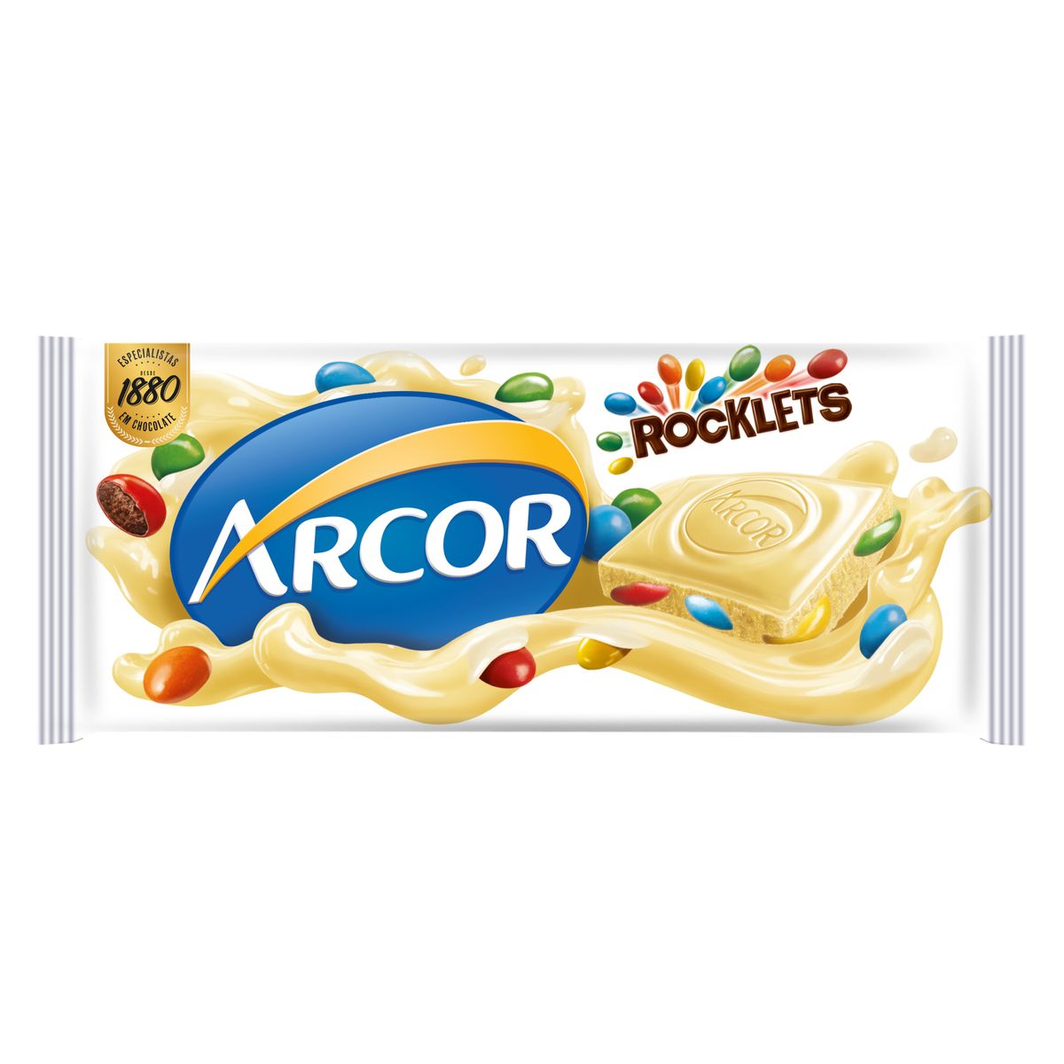 Chocolate Barra Arcor Branco Rocklets 80g