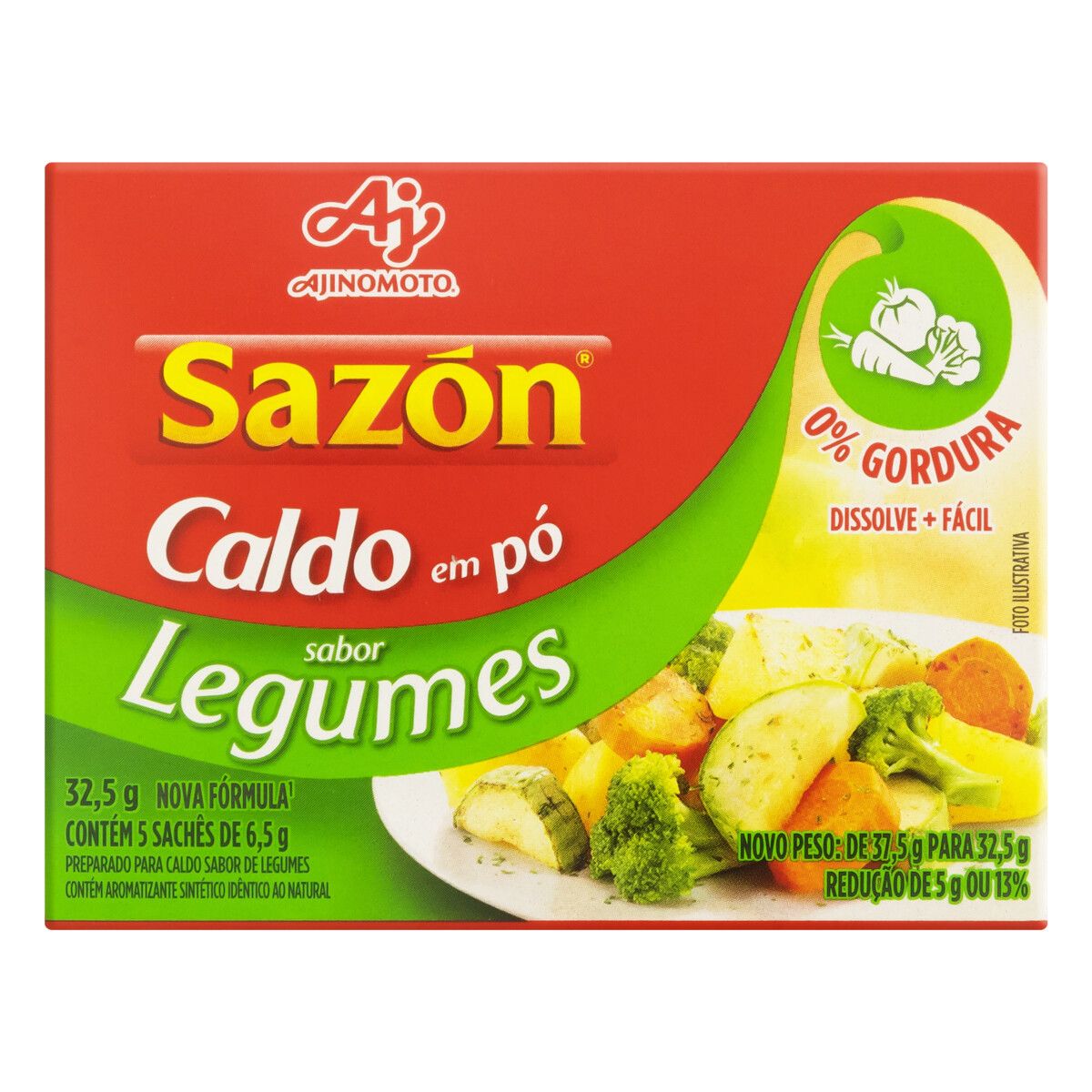 Caldo Pó Legumes Sazón Caixa 32,5g 5 Unidades image number 0