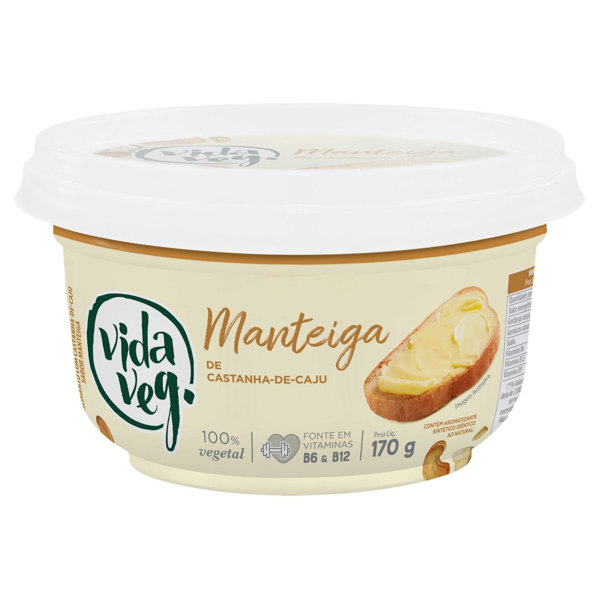 Manteiga com Castanha-de-Caju e Sal do Himalaia Zero Lactose Vida Veg Pote 170g image number 0