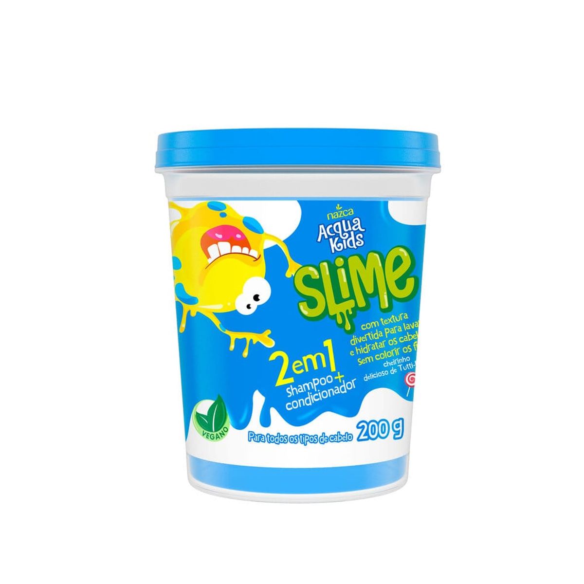 Shampoo Nazca Acqua Kids Slime 2 em 1 Tutti Frutti 200g