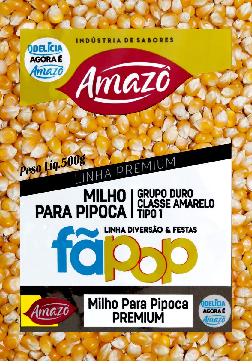 Milho para Pipoca Amazô Premium Pacote 500g image number 0