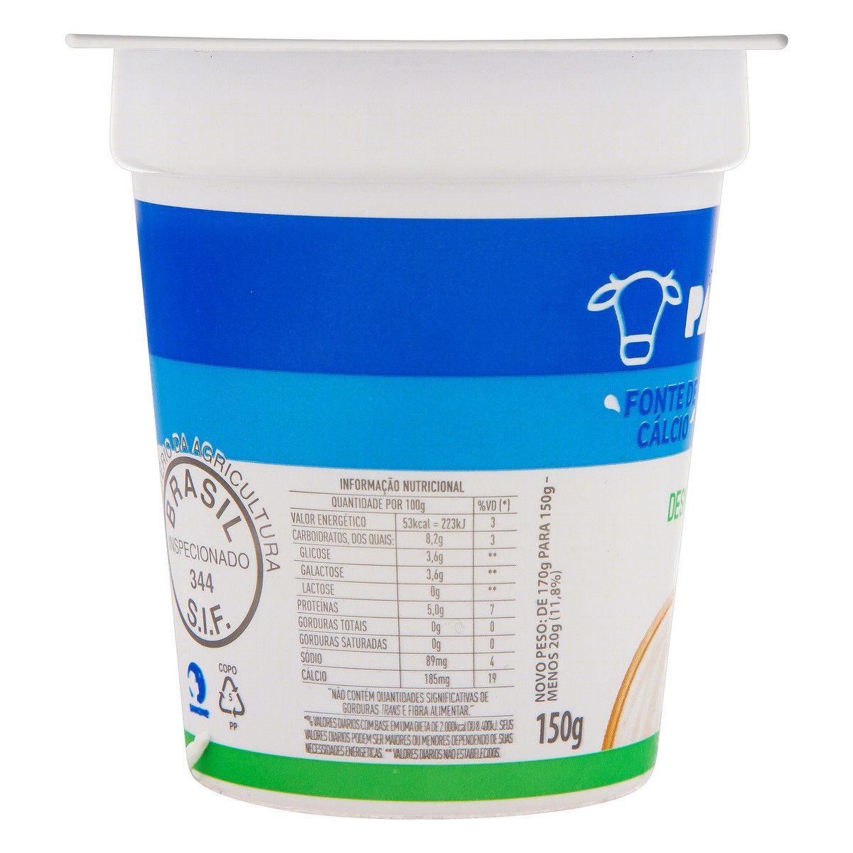 Iogurte Desnatado Zero Lactose Paulista Copo 150g image number 1