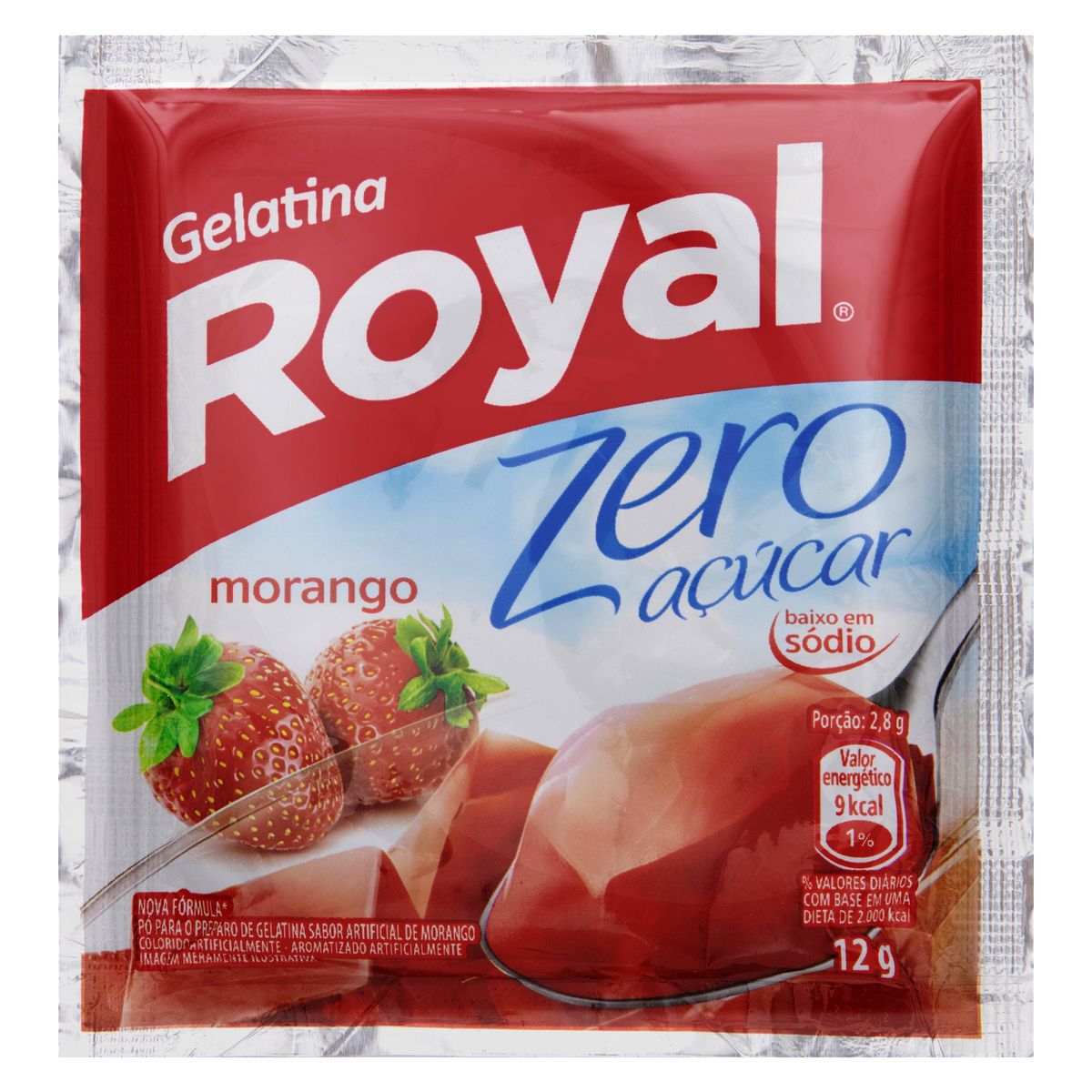 Gelatina em Pó Morango Zero Açúcar Royal Pacote 12g