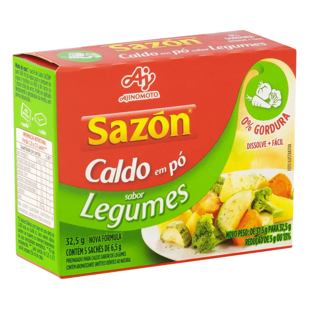 Caldo Pó Legumes Sazón Caixa 32,5g 5 Unidades image number 4