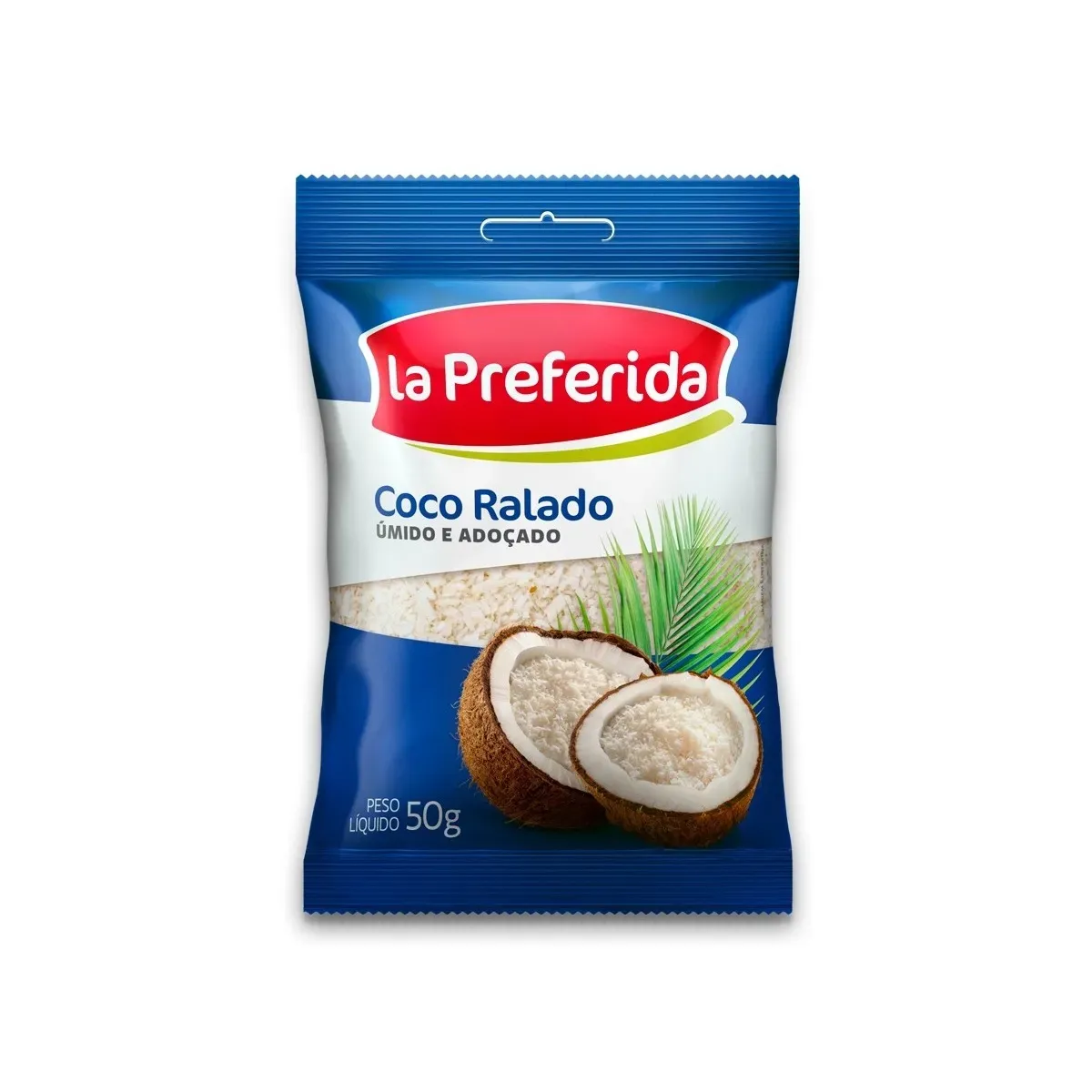 Coco Ralado La Preferida Úmido e Adoçado Pacote 50g