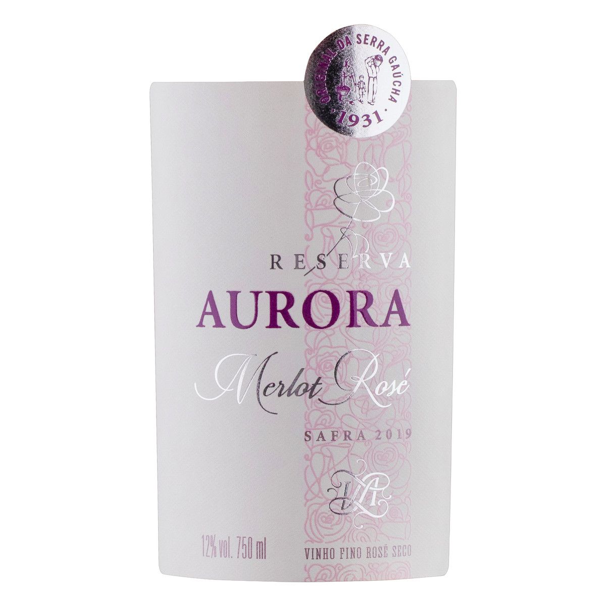 Vinho Brasileiro Rosé Seco Reserva Aurora Merlot Serra Gaúcha Garrafa 750ml image number 2