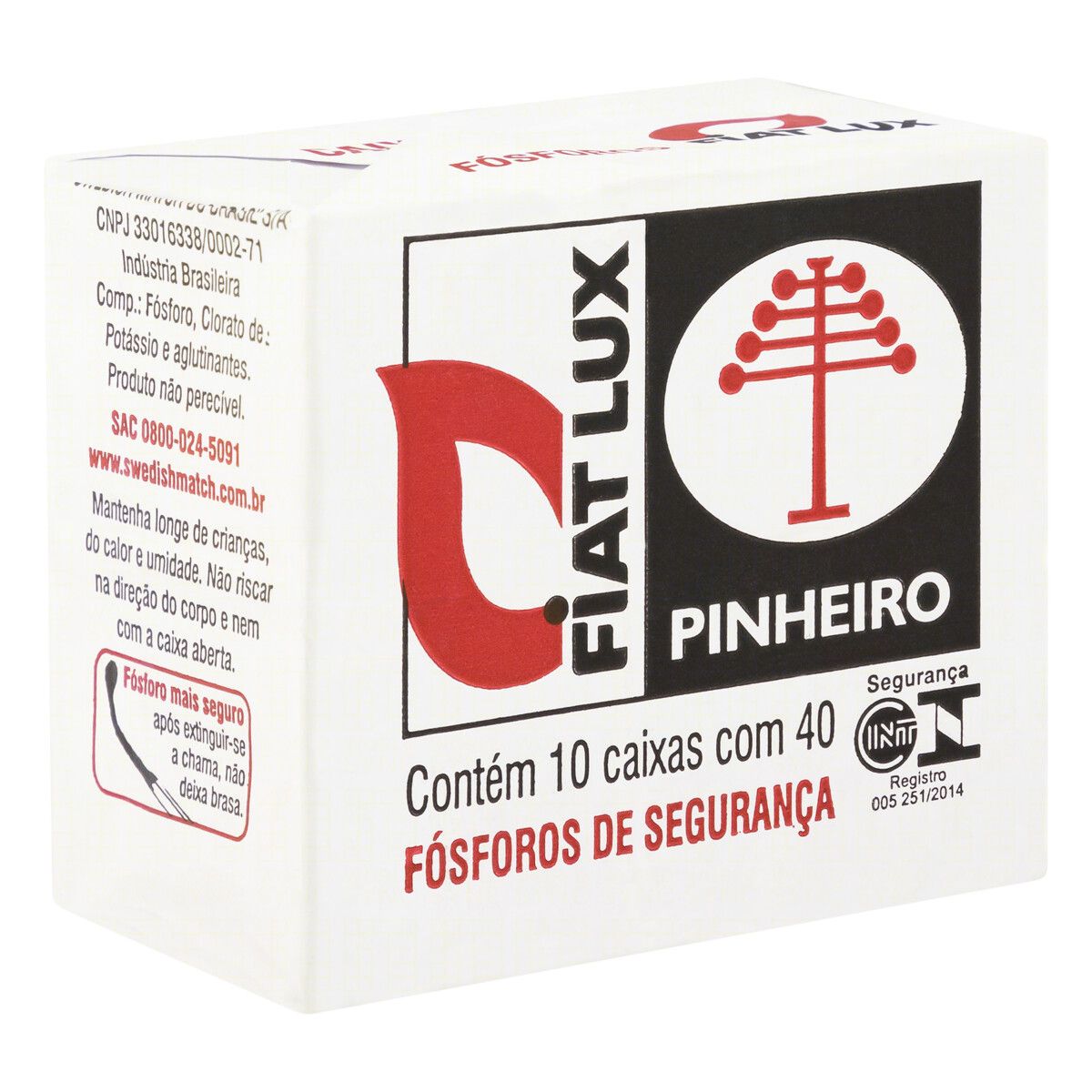 Fósforo de Segurança Fiat Lux Pinheiro 10 Unidades image number 3