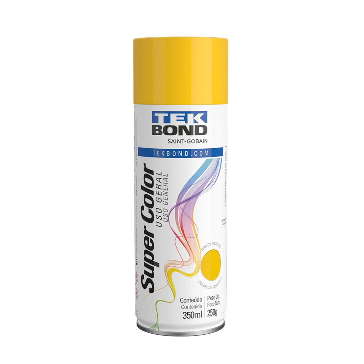 Tinta Spray Tek Bond Super Color Uso Geral Amarelo 350ml